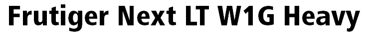 Frutiger Next LT W1G Heavy Condensed