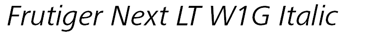 Frutiger Next LT W1G Italic