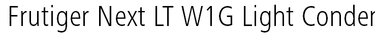 Frutiger Next LT W1G Light Condensed