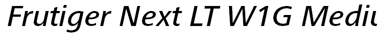 Frutiger Next LT W1G Medium Italic