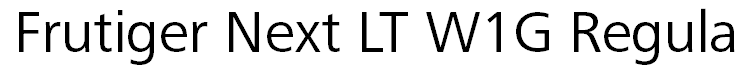 Frutiger Next LT W1G Regular