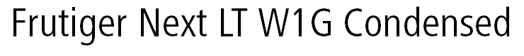 Frutiger Next LT W1G Condensed