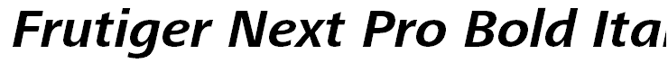 Frutiger Next Pro Bold Italic