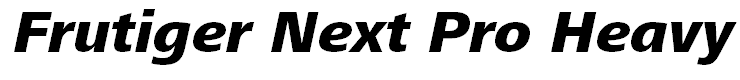 Frutiger Next Pro Heavy Italic