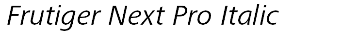 Frutiger Next Pro Italic