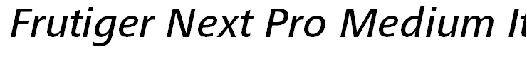 Frutiger Next Pro Medium Italic