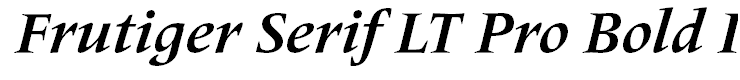 Frutiger Serif LT Pro Bold Italic