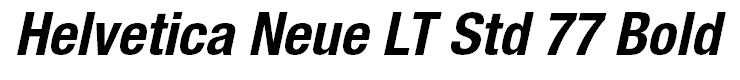 Helvetica Neue LT Std 77 Bold Condensed Oblique
