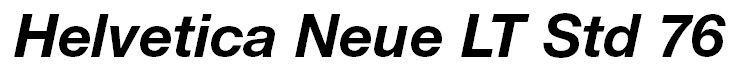 Helvetica Neue LT Std 76 Bold Italic