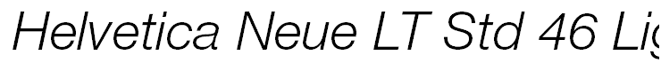 Helvetica Neue LT Std 46 Light Italic