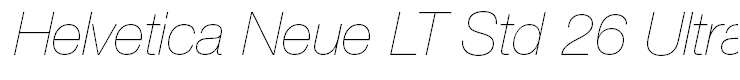 Helvetica Neue LT Std 26 Ultra Light Italic