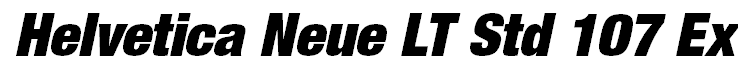 Helvetica Neue LT Std 107 Extra Black Condensed Oblique