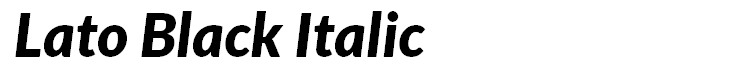 Lato Black Italic