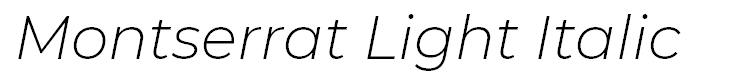 Montserrat Light Italic