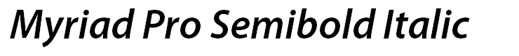 Myriad Pro Semibold Italic