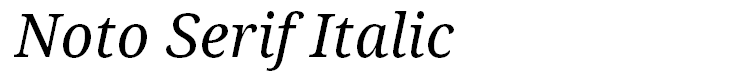 Noto Serif Italic