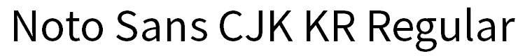 Noto Sans CJK KR Regular Regular