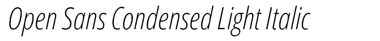 Open Sans Condensed Light Italic