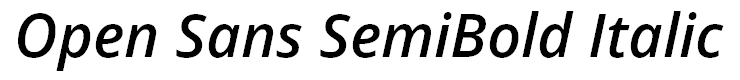Open Sans SemiBold Italic