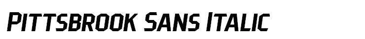 Pittsbrook Sans Italic