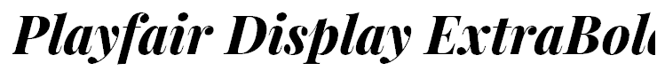 Playfair Display ExtraBold Italic