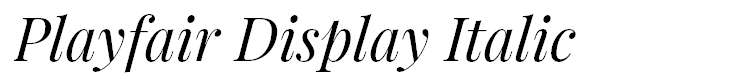 Playfair Display Italic