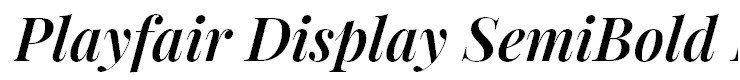Playfair Display SemiBold Italic