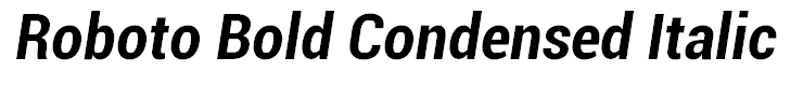 Roboto Bold Condensed Italic
