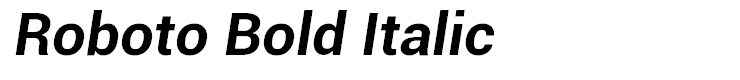 Roboto Bold Italic