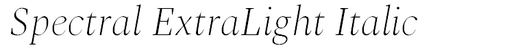 Spectral ExtraLight Italic