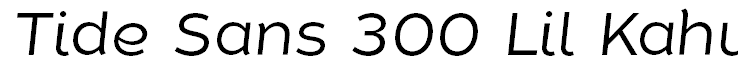 Tide Sans 300 Lil Kahuna Italic