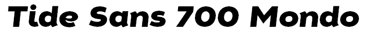 Tide Sans 700 Mondo Italic
