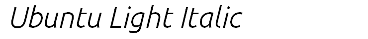 Ubuntu Light Italic