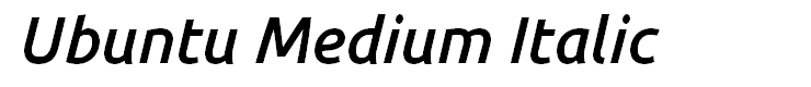 Ubuntu Medium Italic